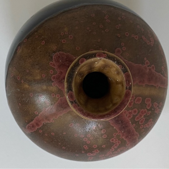 Vintage Vase The Potter’s Craft Sigma Tastesetter Japan drip glass brown 4.5” - Picture 5 of 16